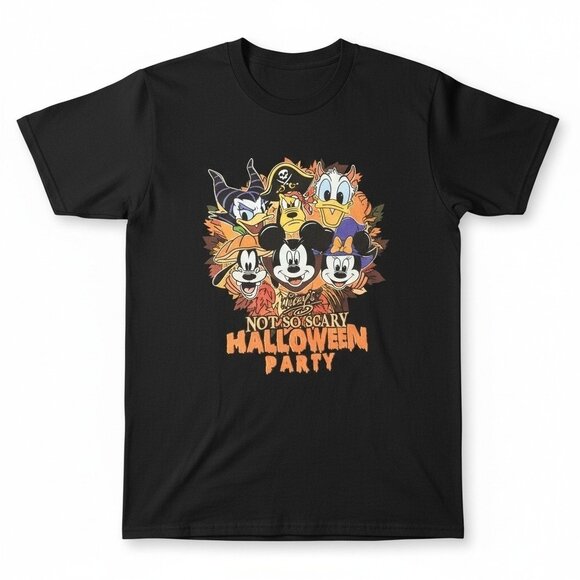 Gilden Tops - Disney Mickey's Not So Scary Halloween Party Heavy Cotton T-shirt  X-Large